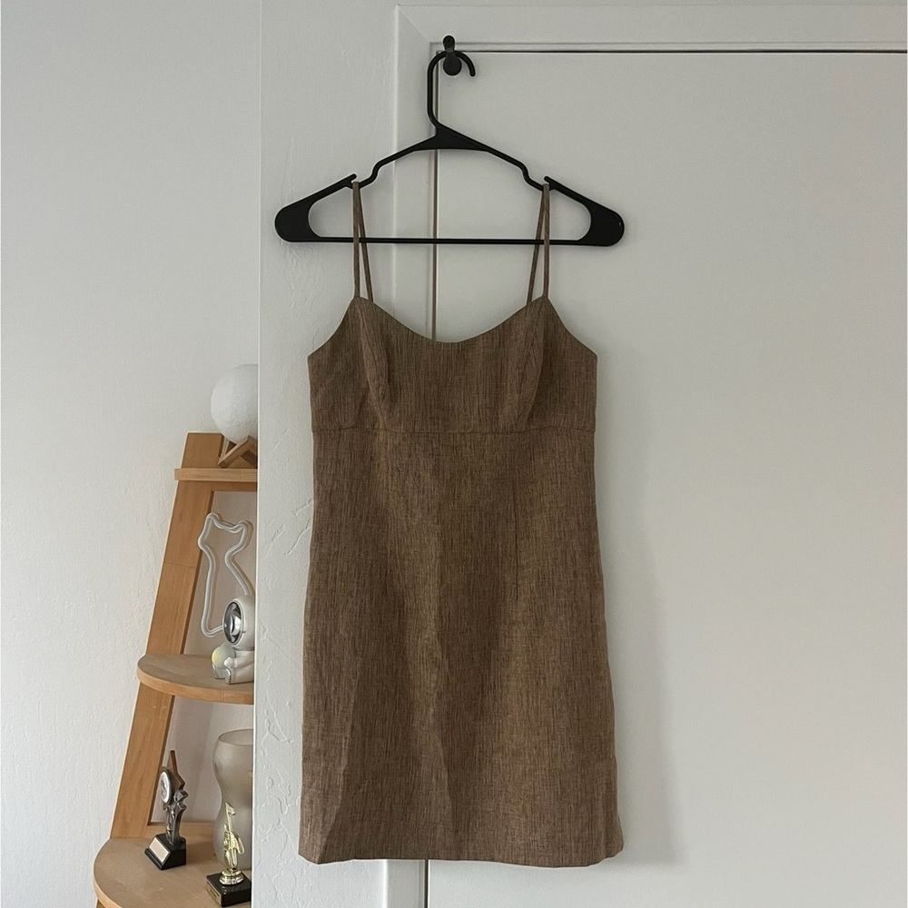 Guess Beige Spaghetti Strap Mini Dress